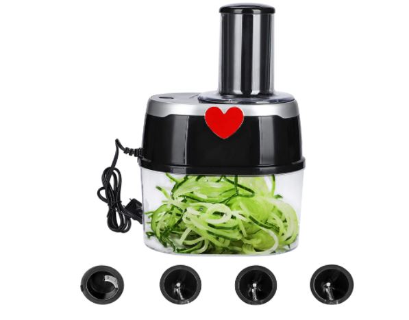 Electric Spiralizers & Dicers, Gourmia GES580 Electric Spiralizer and  Slicer for Vegetables & Pasta Maker with 3 Blades for Spaghetti Fettuccine  & Ribbon Noodles Free Recipe Book Included