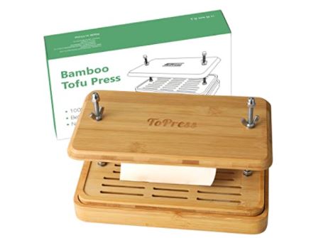 Tofu press: bamboo tofu press, built in tofu strainer