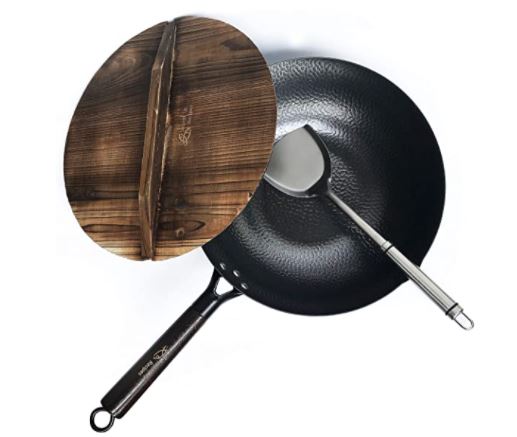 Carbon steel wok: carbon steel wok for electric, induction and gas stoves