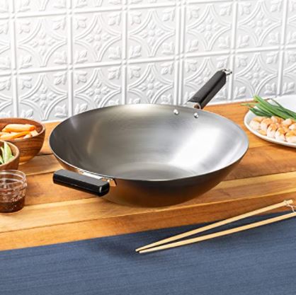 carbon steel wok: Joyce Chen Flat Bottom Wok, Standard, Metal